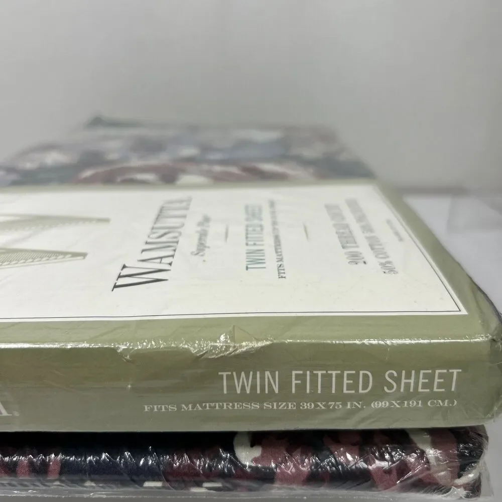 2 Wamsutta Supercale Plus Twin Fitted Sheet Tyler Garden Floral Black Grannycore